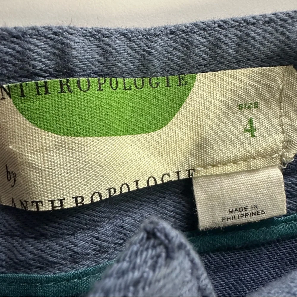 Anthropologie Wide Leg Button Front Pants – Size 4 – Wedgewood Blue - Picture 5 of 10